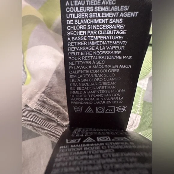 The North Face Men's Casual Plaid Shirt - Gray, White, Lime - Picture 10 of 10